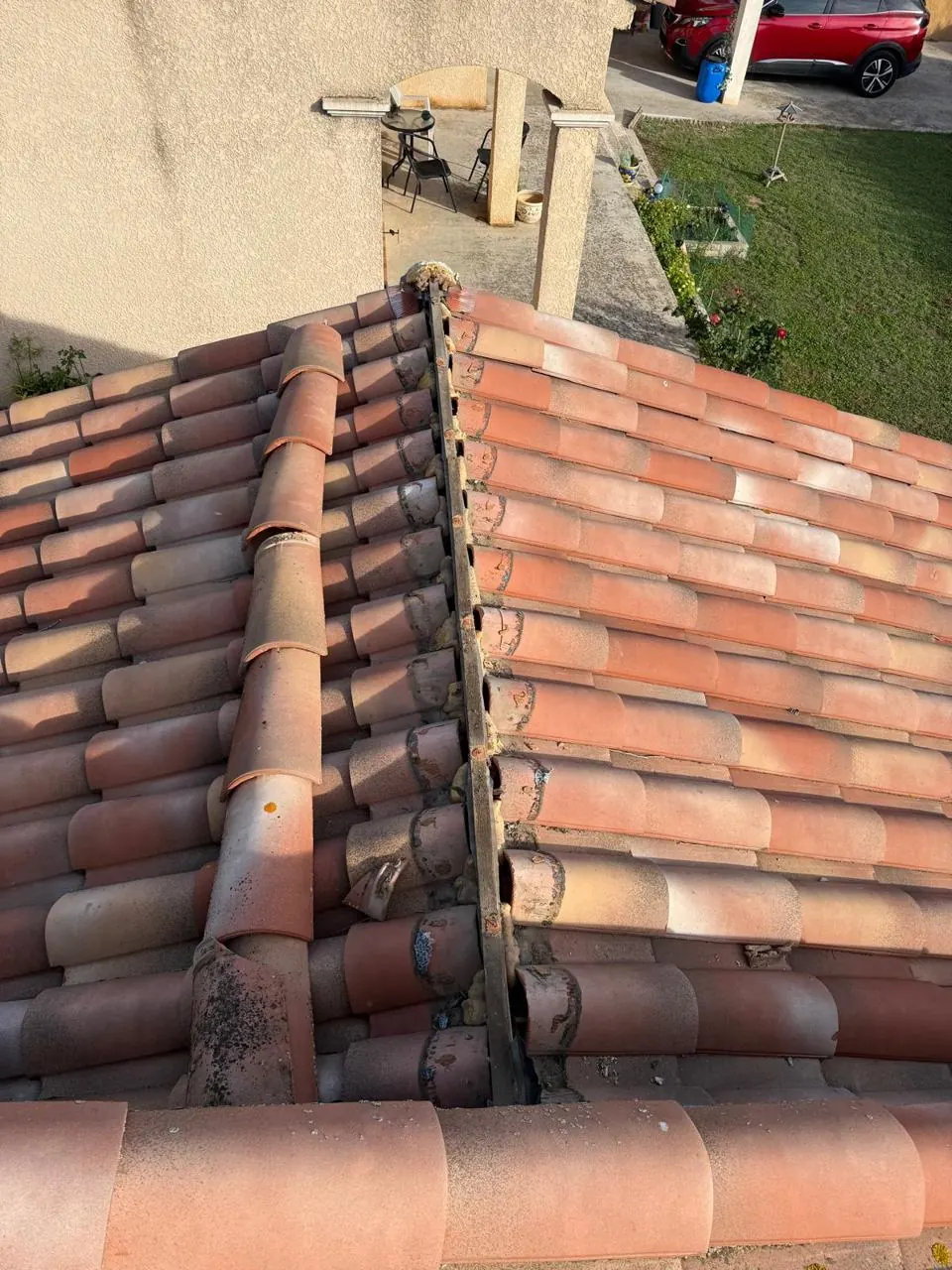 Rénovation de faîtage : avant