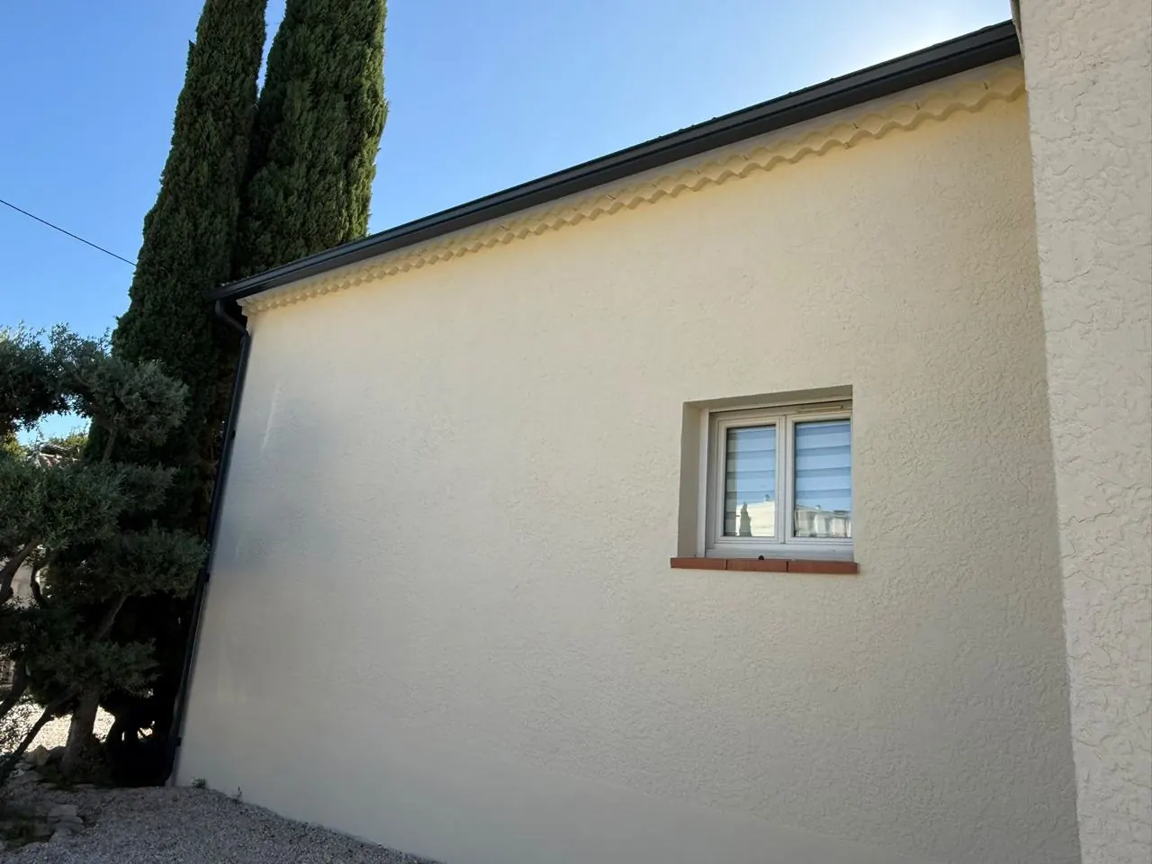 Ravalement de façade : enduit terminé